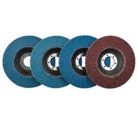 Accesorios para amoladora angular de 115 mm para lijado y pulido (Discos de láminas 4 piezas.)