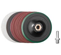 Accesorios para amoladora angular de 115 mm para lijado y pulido (Plato de lija autoadherente con set de papel de lija)