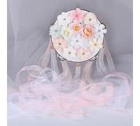 Accesorios para Baile Folclórico Pandereta Profesional para Adultos con Cinta decorativa Tambourine para Bailes Jingles(B)