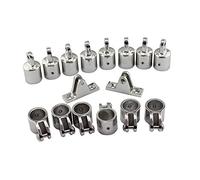 Accesorios para barcos de 4 y 3 arcos Bimini de acero inoxidable para barco, juego de herrajes marinos de acero inoxidable - 16/12 piezas SS316 7/8 pulgadas 1 pulgada bisagras marinas