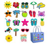 Accesorios para bolsas de playa, 20 unidades, adornos desmontables de PVC, decoración de moda para mujeres, niñas, mamá, novia