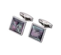 Accesorios para camisa senior, Flow Phantom Shell, gemelos franceses para traje de hombre (color: D, tamaño: como se muestra) (Argento como se muestra en la imagen)