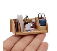 Accesorios para casa de muñecas 1 12 juego de papelería en miniatura, kit de suministros de papelería para sala de estudio, suministros de oficina, escena de decoración de escritorio, accesorios