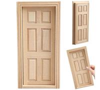 Accesorios para casa de muñecas a escala 1:12 Accesorios para casa de muñecas en miniatura de abedul Puerta para casa de muñecas en miniatura Accesorios para casa de muñecas en miniatura para decoraci