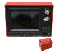 Accesorios para casa de muñecas, Mini TV de Juguete Recargable por USB para casa de muñecas a Escala 1:12, Color Rojo, Que Puede Reproducir vídeo con Pantalla LCD y Antena giratoria de 180 Grados