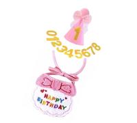 Accesorios Para Celebración De Cumpleaños De Mascotas 3 Piezas Conjunto De Gorro Con Babero Materiales Suaves Diseños Elegantes Decoraciones Prácticas Para Fiestas Accesorios Para Fotos De De