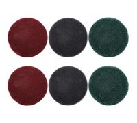 Accesorios para cepillo de taladro, paquete de 6 almohadillas de estropajo de 5 pulgadas para eliminación de óxido, pulido y limpieza, verde, rojo y gris