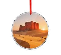Accesorios para coche, colgantes de espejo retrovisor impresos de castillos antiguos, adecuados para decorar árboles de Navidad, oficinas, chimeneas, interiores de automóviles o cualquier lugar que