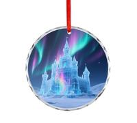 Accesorios para coche, diseño de castillo de hielo Aurora, para espejo retrovisor, adecuado para decorar árboles de Navidad, oficinas, chimeneas, interiores de automóviles o cualquier lugar que