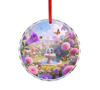 Accesorios para coche, diseño de flores de cuento de hadas con diseño de mar y espejo retrovisor adecuado para decorar árboles de Navidad, oficinas, chimeneas, interiores de automóviles o cualquier