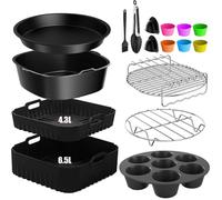 Accesorios para Cosori Turbo Tower/Pro/Smart Freidora de Aire Caliente, 16 Piezas de Accesorios para Freidora de Aire Caliente 6,5 l/4,3 l, Accesorio de Silicona para Freidora de Doble Pila