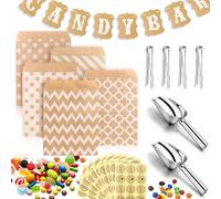 Accesorios para Decoración de Candy Bar 67pcs Candy Bar Bolsas de Caramelo Accesorios Contiene PeIgatinas Pinzas de Candy Pala Candy Bar Guirnalda de Candy Bar para Bodas Cumpleaños