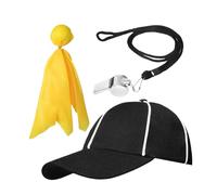Accesorios para disfraz de árbitro, comodidad que absorbe la humedad, bandera de castigo de árbitro y silbato, para béisbol, baloncesto, fútbol, voleibol, Halloween, cosplay, actuaciones escénicas