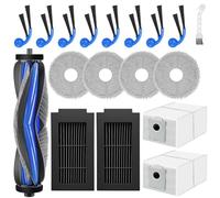 Accesorios para Ecovacs Deebot T50 Pro Omni Gen3, T50 Omni Gen3, T30C Omni Gen2, T30C Omni,1 Cepillo Principal 4 Almohadillas de fregona 2 Bolsas de Polvo 2 filtros 8 cepillos Laterales 1 Cepillo de