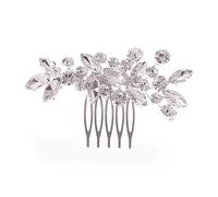 Accesorios para el Cabello de Boda, Pinza para el Cabello para Mujer, Pinza para el Cabello para Boda, Peineta para el Cabello para Boda, Pinza Plateada con Cristales, 1 Pieza