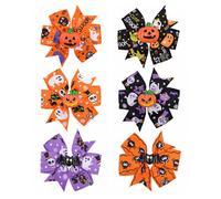 Accesorios para el cabello de boutique glamorosa de Halloween, lazos de cinta grosgrain de 8,4 cm en colores vibrantes, aptos para cabello g