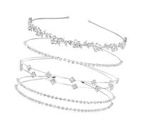 Accesorios para el cabello de fiesta de boda 4 piezas para mujeres Diadema brillante Rhinestone Decoración nupcial Accesorios para el cabello de boda, フリーサイズ