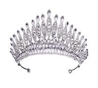 Accesorios para el cabello de la boda nupcial Cabello de cristal plateado Corona Corona Diamante Corona Fashion Atmosférica Tossressress Traje de tocado atmosférico (Color: HG373Y)