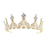 Accesorios para el cabello de la corona de la tiara de cristal de la novia de la novia tiara color: tamaño: 16 * 6.2 cm (plata a)