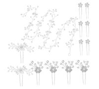 Accesorios para el cabello de novia 13 piezas de horquillas para el cabello de novia brillantes de cristal y accesorios para el cabello de perlas largas Tocado decorativo para niñas Accesorios para el