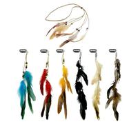 Accesorios Para El Cabello De Plumas De 6 Piezas Y Diadema De Plumas De 1 Pieza, Accesorios Para El Cabello Retro, Accesorios Creativos Para El Cabello, Accesorios De Ropa