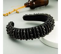 Accesorios para el cabello, diadema de esponja de diamantes de imitación de estilo europeo y americano, exquisita diadema de lujo hecha a mano con hebilla de broca completa con incrustaciones de