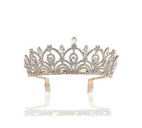 Accesorios para el cabello Diadenta para mujeres Coronas de concurso de diamantes de dianosa de color azul rojo verde con accesorios para el cabello de la boda del peine
