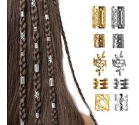 Accesorios para el cabello dorados y plateados, accesorios para el cabello, para rastas vikingas, plateadas, accesorios para el pelo para hombres, mujeres, niñas y niños (200 unidades)