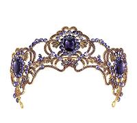 Accesorios para el Cabello para Mujer, Corona de Princesa de Reina de Cristal púrpura Barroco Vintage Grande con Peine para el Pelo, Tiara Nupcial para Boda, Tiara de graduación