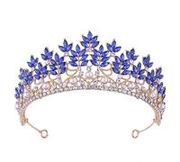 Accesorios para el cabello para mujeres Barroco Fashion Green Red Blue Pink Blanco Cristal Tiara Corona Diadema Diadema de novia Corona Boda azul