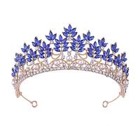 Accesorios para el cabello para mujeres Barroco Fashion Green Red Blue Pink Blanco Cristal Tiara Corona Diadema Diadema de novia Corona Boda azul