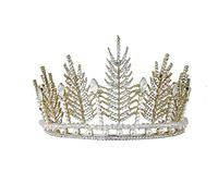 Accesorios para el cabello para mujeres Corona de boda techo de novia de oro Color plateado Rhinestone Crystal Diadem Queen Princess Tiaras Gold