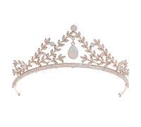 Accesorios para el cabello para mujeres Fashion Luxury Crystal AB Bridal Crown Tiaras Light Gold Tiaras for Women Bride Wedding H (Gold S) (J Small)