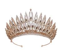 Accesorios para el cabello para mujeres lujosas dhinestone cristal oro boda big corona reina nupcial tiara mujeres concurso de belleza regalo de oro