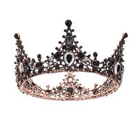 Accesorios para el cabello para mujeres Rhinestones barroquos Coronas de boda negras Coronas para el cabello nupcial Charm brillante Prom Queen Crowns