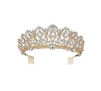 Accesorios para el cabello Tabadilla para la cabeza para mujeres Tiaras de cristal rojo verde Coronas de renovador de diez dianosa vintage con accesorios para el cabello de la boda del peine