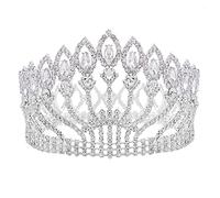 Accesorios para el cabello Tiara Crown for Women Crystal Queen Weddal Pageant de novia Adornos para el cabello Barroco Diadem Headta