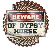 Accesorios para el coche Beware of Gypsy Horse Funny Sticker 10 Pcs Toolbox Stickers and Decals Car Stickers (12 x 18 cm)