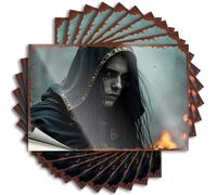 Accesorios para el coche Dark Mystic: The Enigmatic Figure in Shadows - 10 calcomanías divertidas para coche (12 x 18 cm)