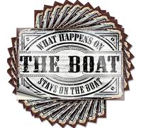 Accesorios para el coche What Happens On The Boat Stays On The Funny Sticker 10 Pcs Toolbox Stickers and Decals Car Stickers (8 x 12 cm)