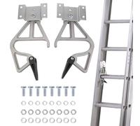 Accesorios para Escaleras, 1 par Repuesto Escalera Aluminio, Repuesto para Escalera Telescópicas con 1*Paquete de Tornillos, Cierres de Peldaño Prolongados Longitud 22,5 cm, Aleación de Aluminio