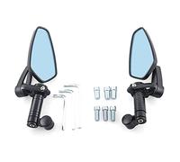 Accesorios para espejos Accesorios Para Motocicleta De 7/8 "y 22mm, Espejo Para Manillar, Espejos Retrovisores Aluminio CNC Para Kawasaki Z900 Z900RS Z800 Z1000, Cristal Azul(Nero)
