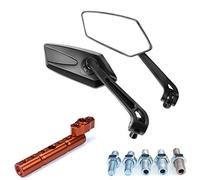 Accesorios para espejos Espejo Retrovisor Universal Para Motocicleta Lateral De Plástico ABS Negro Para Con Soporte Montaje Elevador Extensión(2Wtih Bracket)