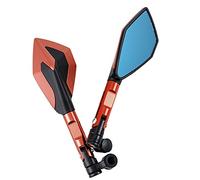 Accesorios para espejos Espejos Universales Para Motocicleta Cristal Azul Accesorios Para CNC Retrovisores Laterales Herramienta De Montaje Pernos 8mm Y 10mm(Orange)