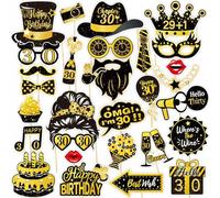 Accesorios para fotomatón para una Fiesta de cumpleaños Feliz número 30, brindis por el cumpleaños número 30, Accesorios para una Fiesta dieciocho años, Decoraciones, Letrero (30th)