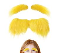 Accesorios para fotos de bigote rubio, autoadhesivos, divertidos y | Bigote falso de Navidad para fiestas de vacaciones, hogueras de otoño, eventos, personajes, cosplay, maquillaje, fiesta