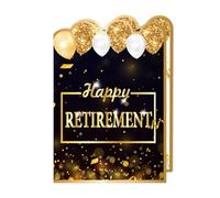 Accesorios para fotos de jubilación, color negro y dorado, diseño de jubilación, tarjeta de decoración, libro de visitas, reglamentos, globos, cintas más negras