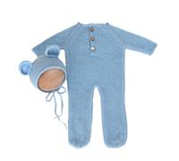 Accesorios para fotos de recién nacidos, disfraz de oso de Mohair, sombrero, mameluco con patas para bebé, ropa para sesión de fotos, accesorio para estudio fotográfico, conjunto de 2 piezas para de