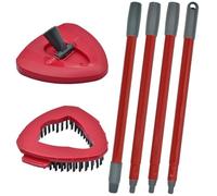 Accesorios para Fregonas Cabezas de Fregona de Repuesto, Recambios de Mopas para Vileda Turbo Juego de Cabezal de Microfibra, Base, Cepillo y Mangos de Repuesto para EasyWring Spin Mop (4Rojo)