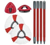 Accesorios para Fregonas Cabezas de Fregona de Repuesto, Recambios de Mopas para Vileda Turbo Juego de Cabezal de Microfibra, Base, Cepillo y Mangos de Repuesto para EasyWring Spin Mop